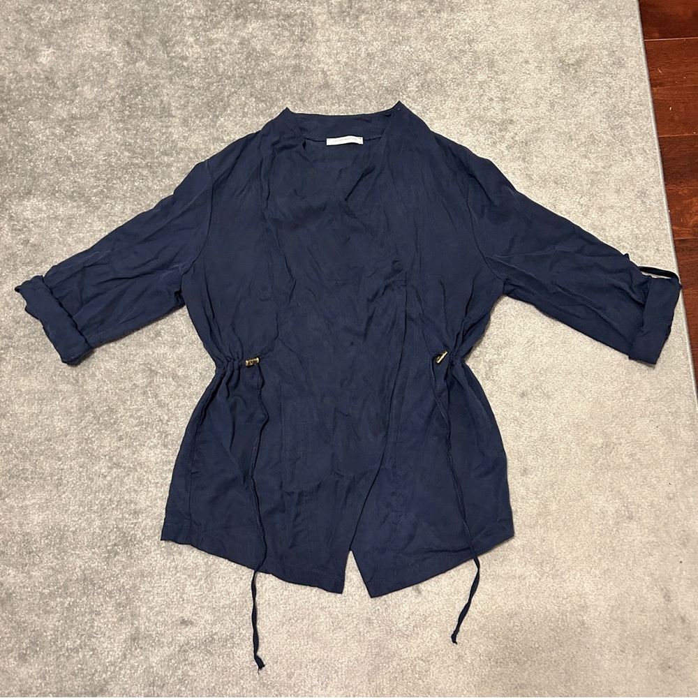 Drape Open Front Twill Jacket - image 3